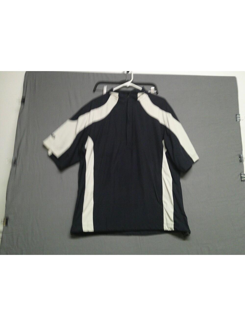 PING Men's Black and White Short Sleeve Golf Shirt with Zip